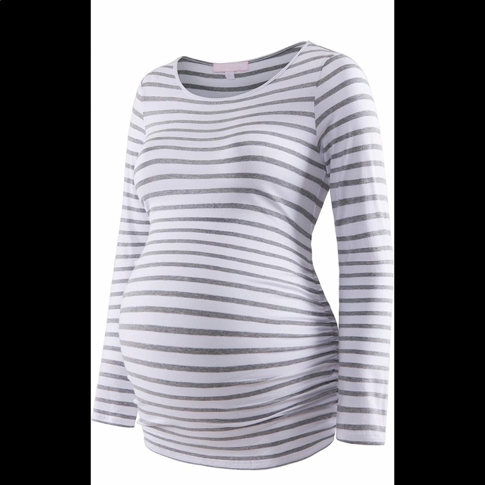 Striped maternity long sleeve shirt. Rich sides. Size medium.